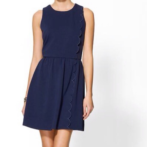 Pim + Larkin Dresses & Skirts - Pim+Larkin Nantucket Scalloped navy dress Sz S